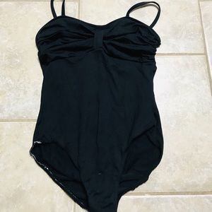 Beautiful Front Decor Black Ballet Leotard